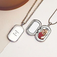 Engraved Photo Dog Tag Locket  - 40680D