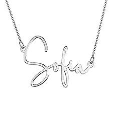 Personalized Modern Script Name Necklace  - 40683D