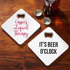 Personalized Beer Bottle Opener Coaster - Write Your Own Expressions - 40720