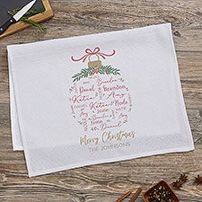 Merry Family Personalized Christmas Waffle Weave Kitchen Towel  - 40723