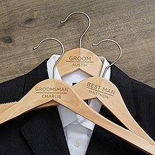 The Groomsman Engraved Wood Hanger  - 40757