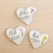 Birth Month Flower Personalized Mini Heart Keepsake  - 40776