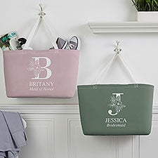 Floral Bridesmaid Personalized Tote Bag  - 40812