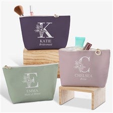 Floral Bridesmaid Personalized Makeup Bag  - 40813