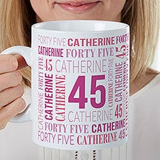 Repeating Birthday Personalized 30oz. Oversized Coffee Mug - 40816
