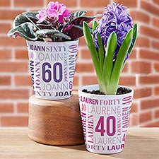 Repeating Birthday Personalized Mini Flower Pot  - 40829