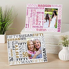 Repeating Birthday Personalized Off-Set Picture Frame  - 40830