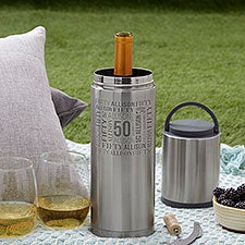 Repeating Birthday Personalized Portable Wine Bottle Chiller  - 40834
