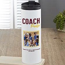 Thanks Coach Personalized 16 oz. Travel Tumbler  - 40846