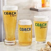 Thanks Coach Personalized Beer Glasses  - 40848