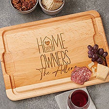 Home Owners Personalized Hardwood Cutting Board  - 40858