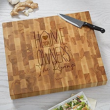 Home Owners Personalized Butcher Block Cutting Board  - 40860