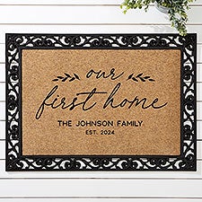 Our First Home Personalized 18x27 Synthetic Coir Doormat - 40889