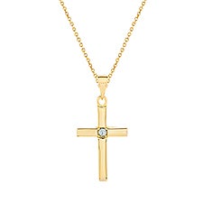 Cross Birthstone Custom Pendant  - 40911D