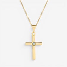 Cross Birthstone Custom Pendant  - 40911D