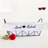 Romantic Couple Embroidered Basket Liner  - 40919