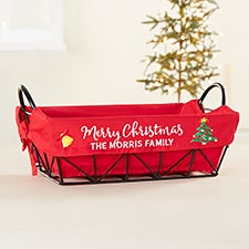 Christmas Icon Embroidered Basket Liner  - 40922