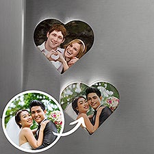 Cartoon Yourself Photo Wooden Heart Fridge Magnet  - 40925