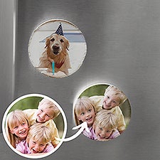 Cartoon Yourself Personalized Photo Wooden Round Fridge Magnet  - 40926