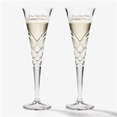 Engraved Reed  Barton Crystal Wedding Champagne Flute Set - 40960