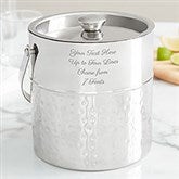 Engraved Message Hammered Metal Ice Bucket  - 40965