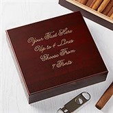 Engraved Message Cherry Wood Cigar Humidor 20 Count  - 40970