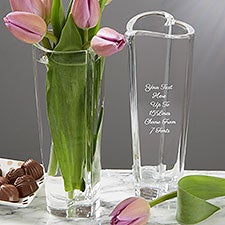 Engraved Message Crystal Heart Bud Vase by Orrefors - 40979