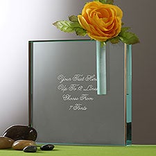 Engraved Message Personalized Glass Bud Vase  - 40980