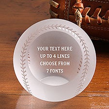 Engraved Message Glass Baseball  - 40992