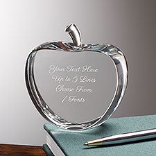 Engraved Message Crystal Apple Keepsake  - 40993