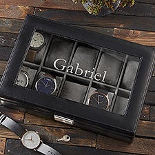 Classic Engraved Leather Watch Box  - 41001
