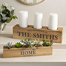 Family Market Personalized Wood Candle Holder  - 41035