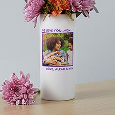 Personalized White Photo Vase for Mom - Picture Perfect - 41076