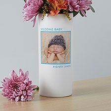 Picture Perfect Personalized Baby Photo White Vase  - 41078