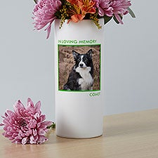 Personalized Pet Memorial Photo White Vase - Picture Perfect - 41081