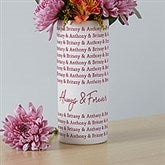 Couples Repeating Names Personalized White Flower Vase  - 41082