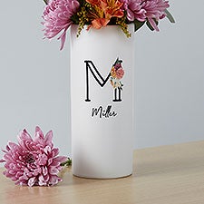 Blush Colorful Floral Personalized White Flower Vase  - 41090