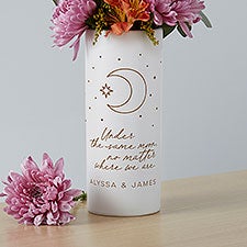 Personalized White Flower Vase - Under The Same Moon - 41104