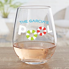 Personalized Tritan Unbreakable Wine Glass - Pool Welcome - 41112
