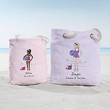 Whale Wishes Personalized Terry Cloth Beach Bag- Large