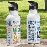 Repeating Name Personalized 20 oz. Water Bottle  - 41128