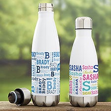 Repeating Name Personalized Insulated Water Bottle  - 41130