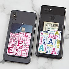 Repeating Name Personalized Cell Phone Wallet  - 41136