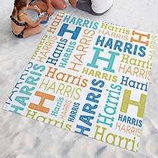 Repeating Name Personalized Beach Blanket  - 41138