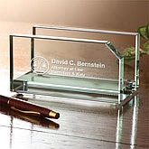 Personalized Glass Business Card Holder - Legal Design - 4115