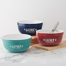 Personalized Ceramic Serving Bowl - Gather & Gobble - 41162