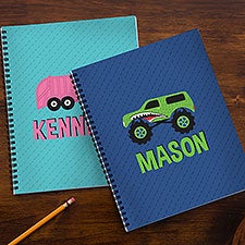 Construction & Monster Trucks Personalized Large Notebooks - Set of 2  - 41165