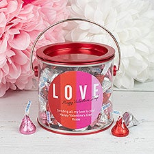 Valentines Day Love Personalized Paint Can with Hershey Kisses - 41172D