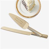 Classic Gold Engraved Cake Knife  Server Set  - 41178