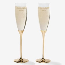 Classic Personalized Gold Wedding Flute Set  - 41181
